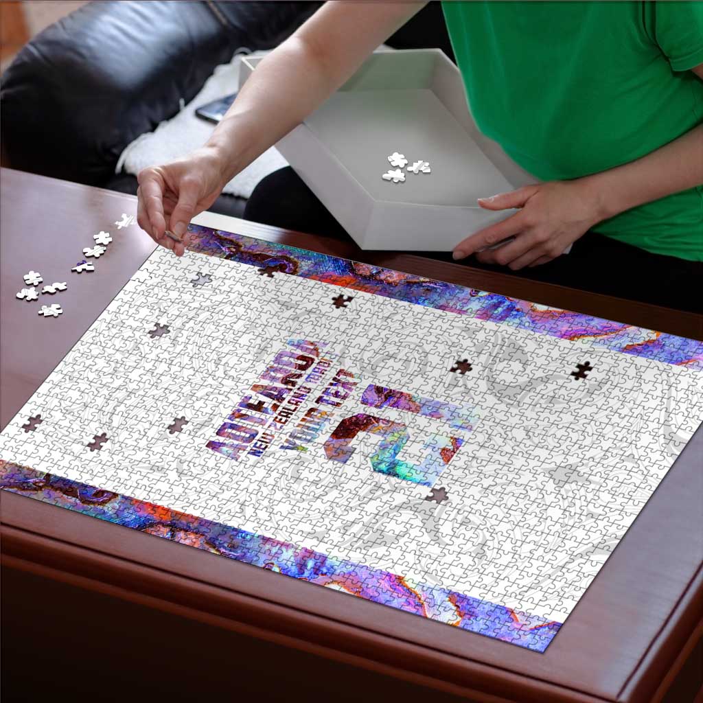 Custom New Zealand Aotearoa Puzzle Pink Maori Paua Shell Indigenous - Polynesian Pride