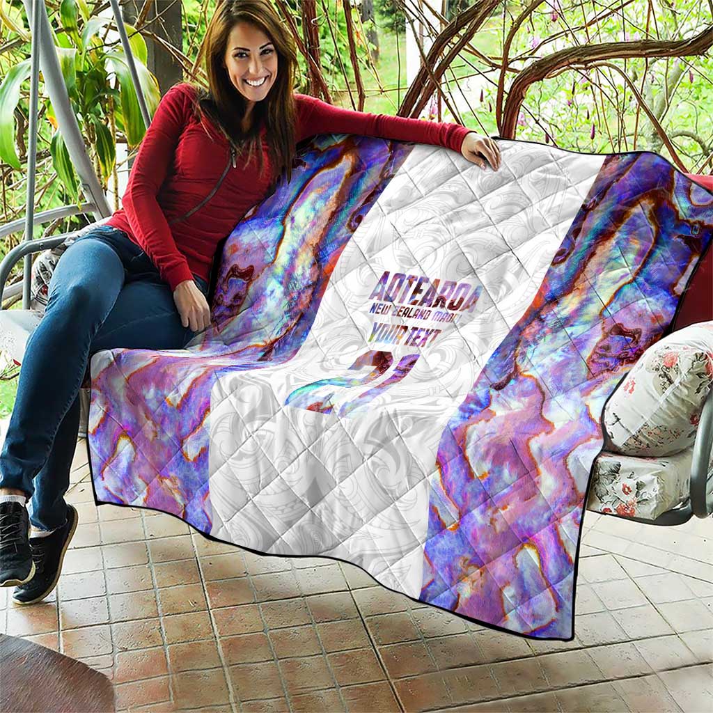 Custom New Zealand Aotearoa Quilt Pink Maori Paua Shell Indigenous - Polynesian Pride