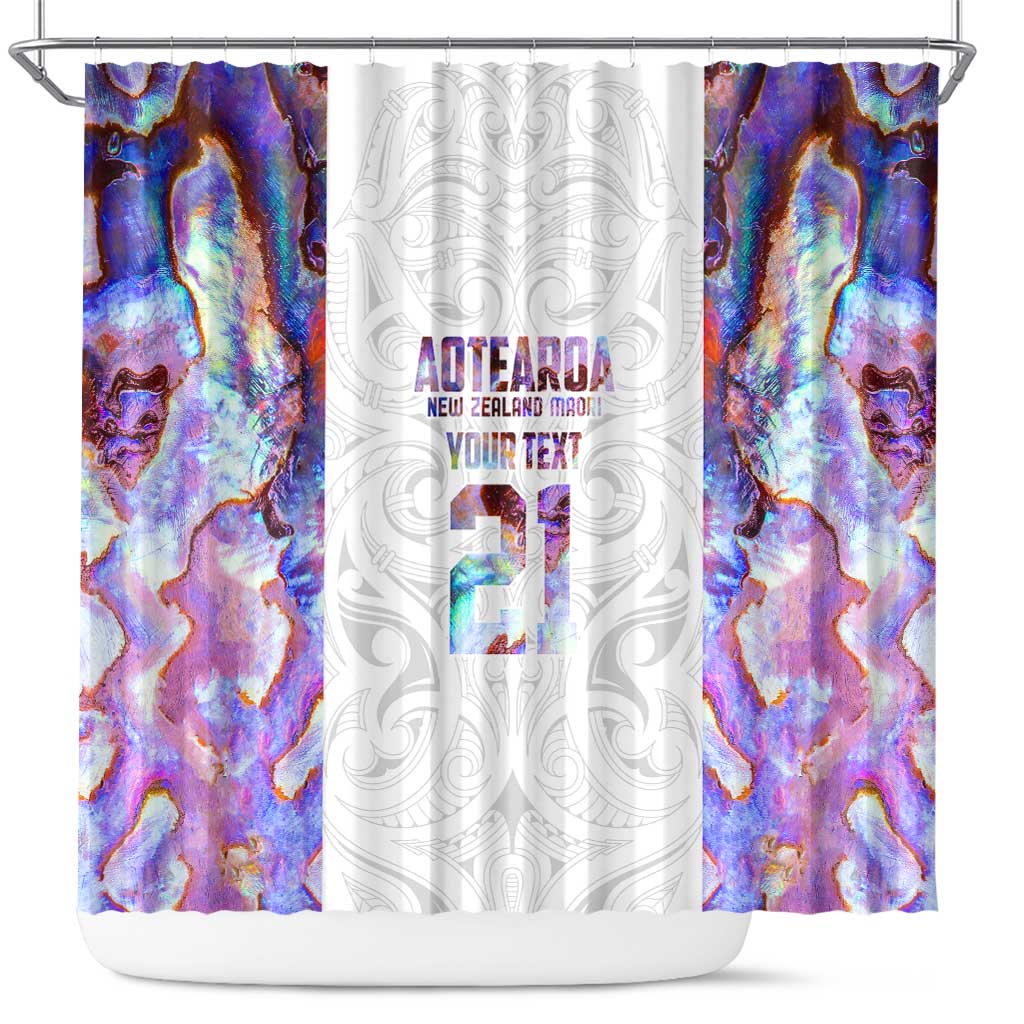 Custom New Zealand Aotearoa Shower Curtain Pink Maori Paua Shell Indigenous - Polynesian Pride
