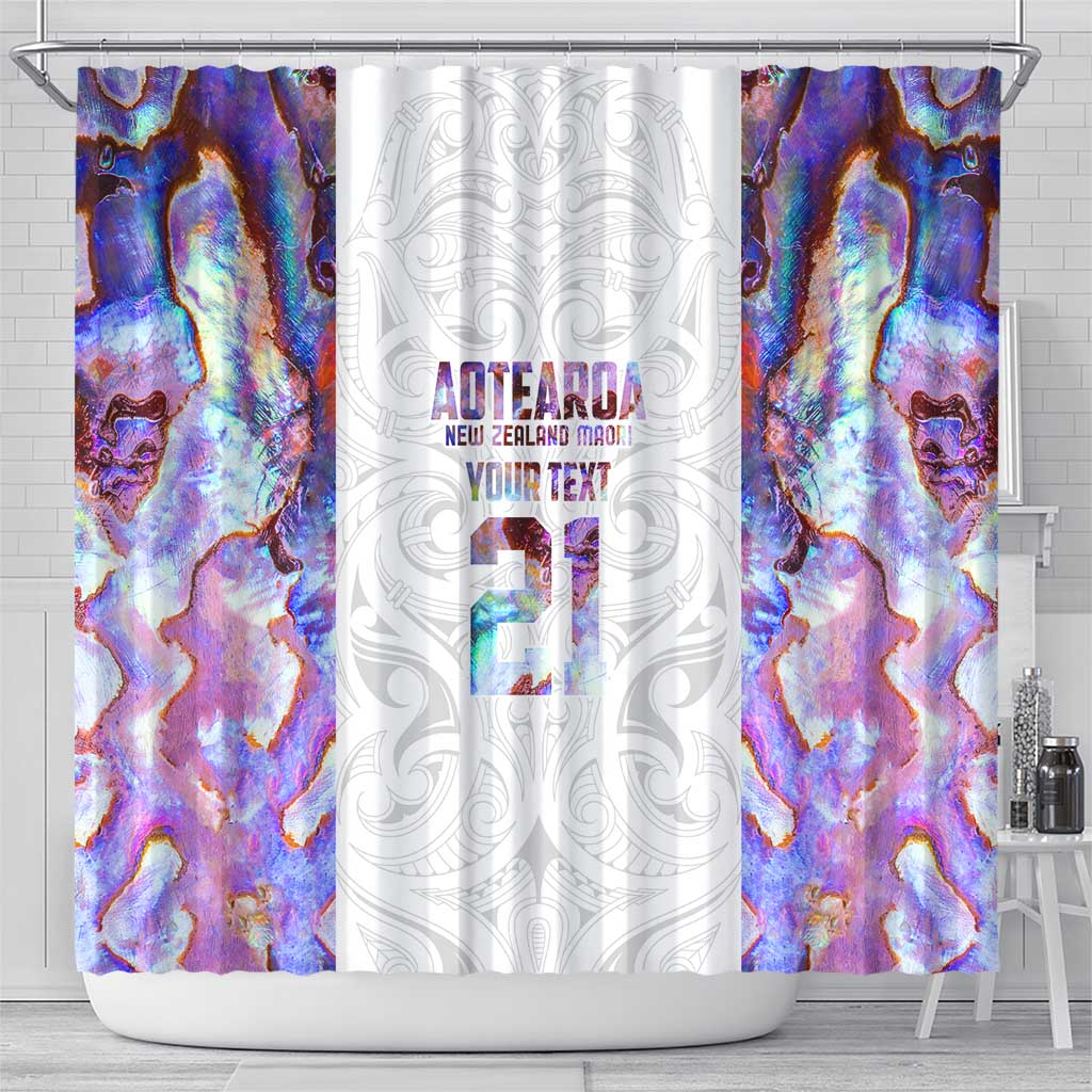 Custom New Zealand Aotearoa Shower Curtain Pink Maori Paua Shell Indigenous - Polynesian Pride