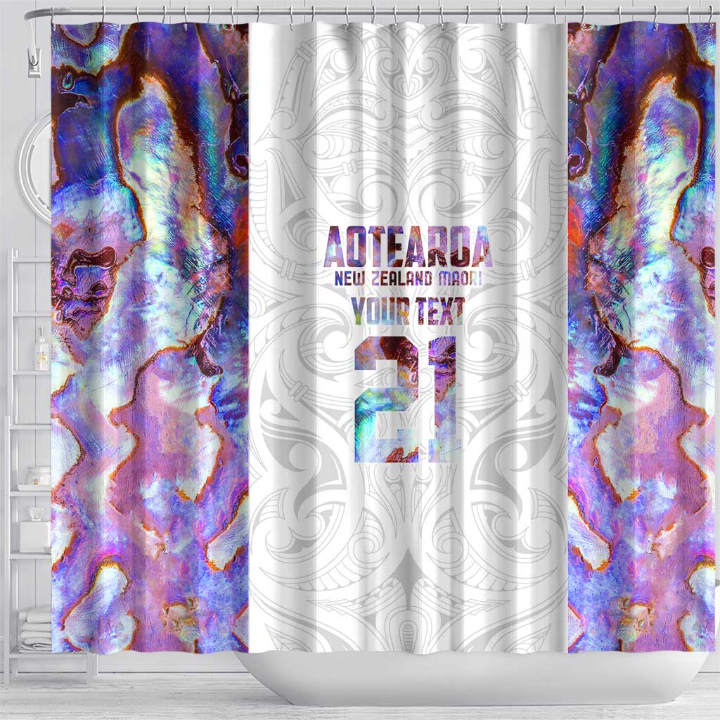 Custom New Zealand Aotearoa Shower Curtain Pink Maori Paua Shell Indigenous - Polynesian Pride