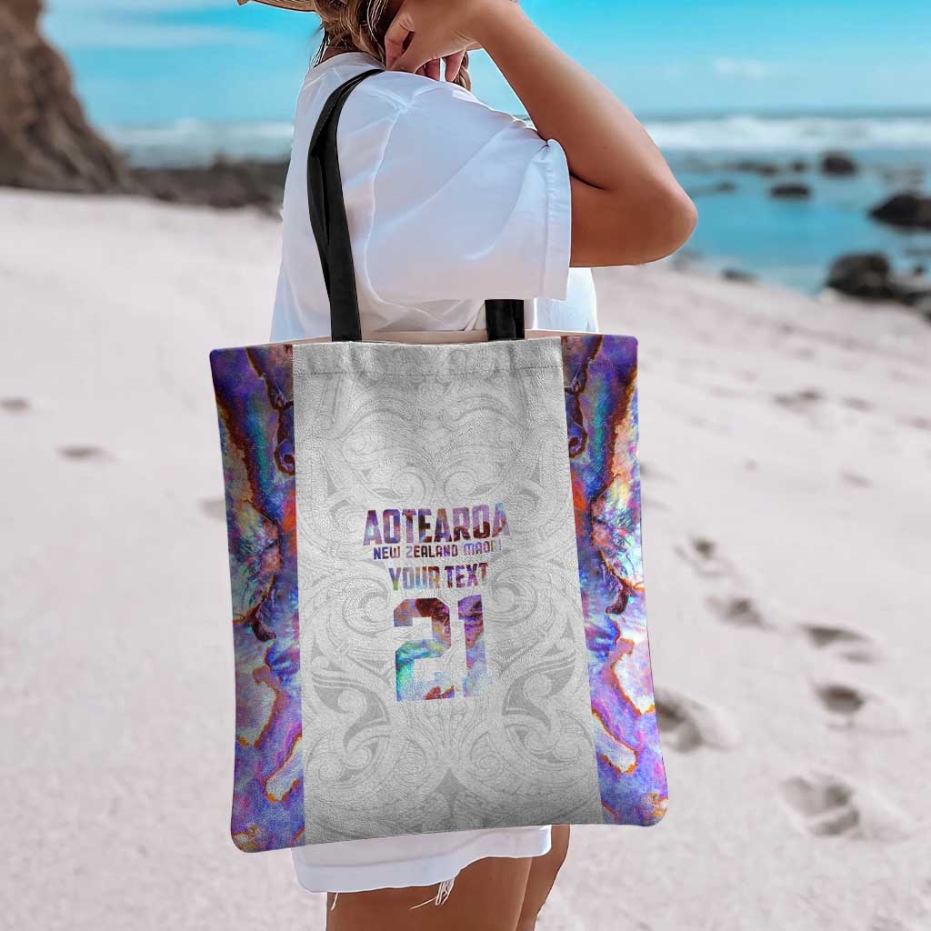 Custom New Zealand Aotearoa Tote Bag Pink Maori Paua Shell Indigenous - Polynesian Pride