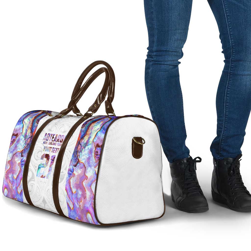 Custom New Zealand Aotearoa Travel Bag Pink Maori Paua Shell Indigenous - Polynesian Pride