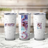 Custom New Zealand Aotearoa Tumbler Cup Pink Maori Paua Shell Indigenous - Polynesian Pride