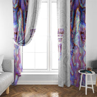 Custom New Zealand Aotearoa Window Curtain Pink Maori Paua Shell Indigenous - Polynesian Pride
