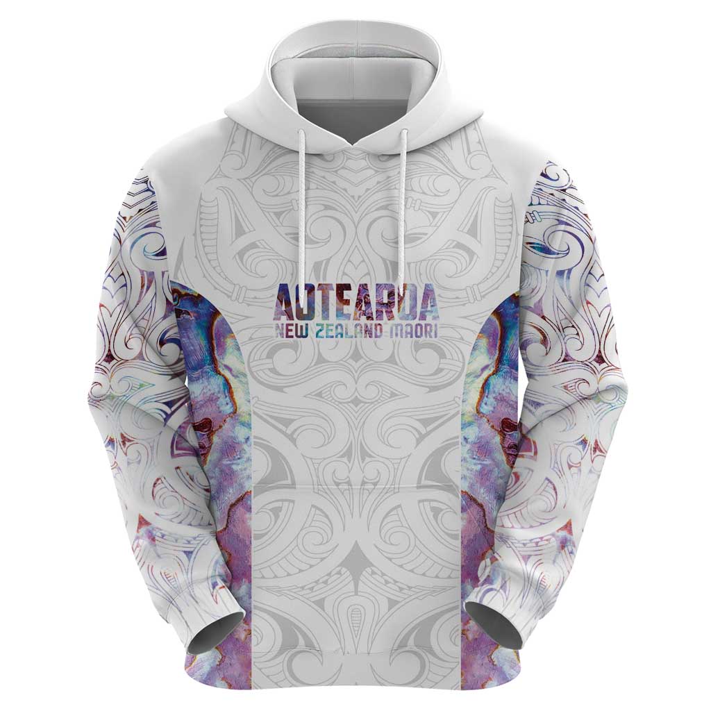 Custom New Zealand Aotearoa Zip Hoodie Pink Maori Paua Shell Indigenous - Polynesian Pride