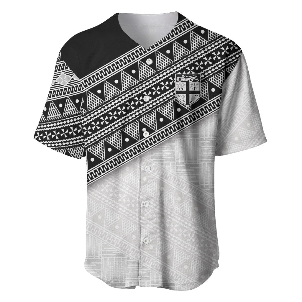 2026 Autumn Rugby Nations Fiji Custom Baseball Jersey Fijian Tapa Tribal Lauhala Inspired LT9 Black - Polynesian Pride