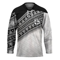 2026 Autumn Rugby Nations Fiji Custom Hockey Jersey Fijian Tapa Tribal Lauhala Inspired LT9 Unisex Black - Polynesian Pride