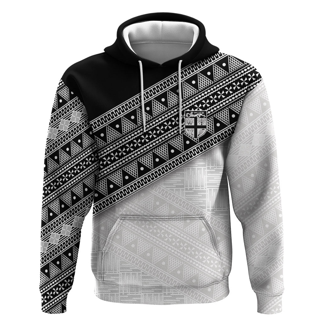 2026 Autumn Rugby Nations Fiji Custom Hoodie Fijian Tapa Tribal Lauhala Inspired LT9 Pullover Hoodie Black - Polynesian Pride
