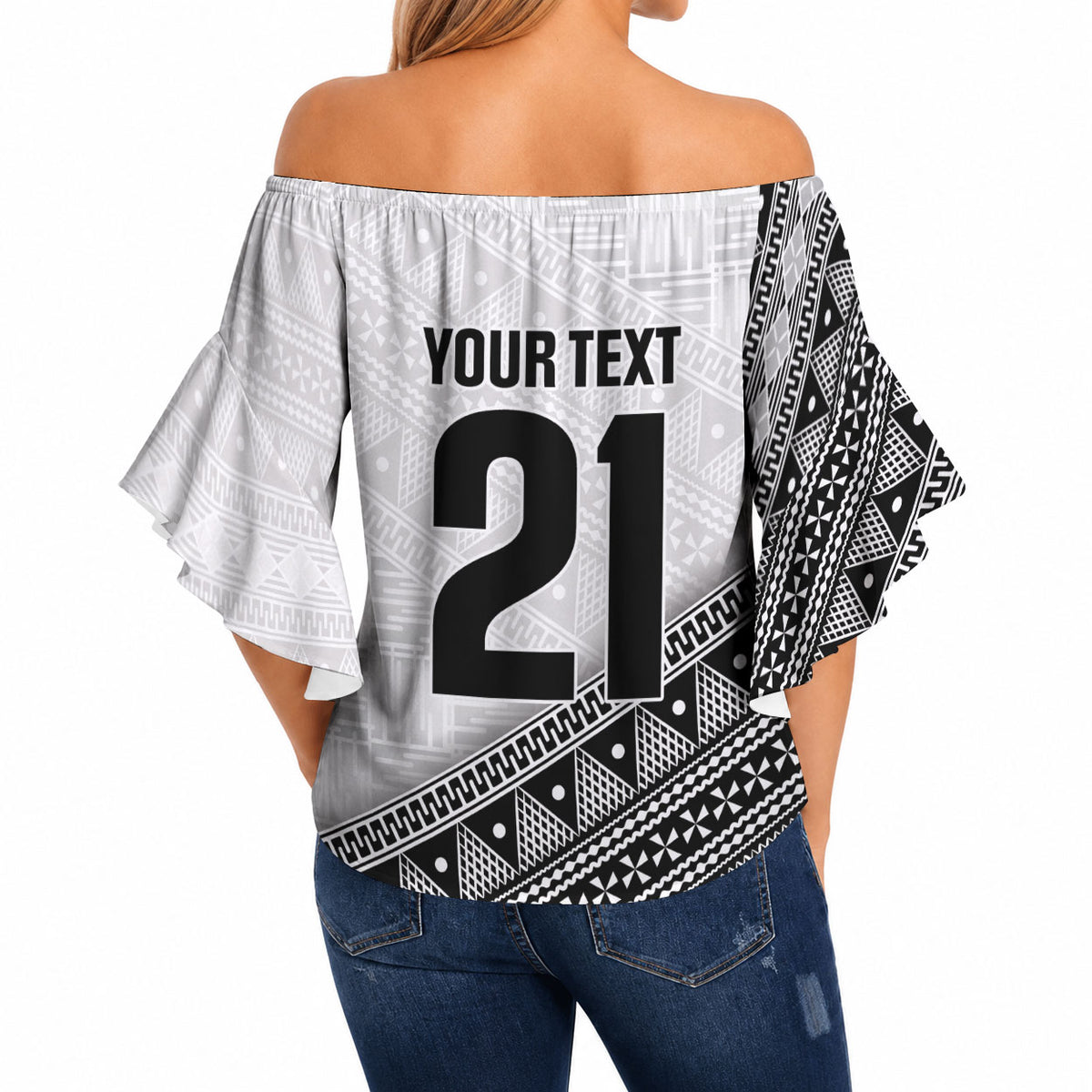 2026 Autumn Rugby Nations Fiji Custom Off Shoulder Wrap Waist Top Fijian Tapa Tribal Lauhala Inspired LT9 - Polynesian Pride