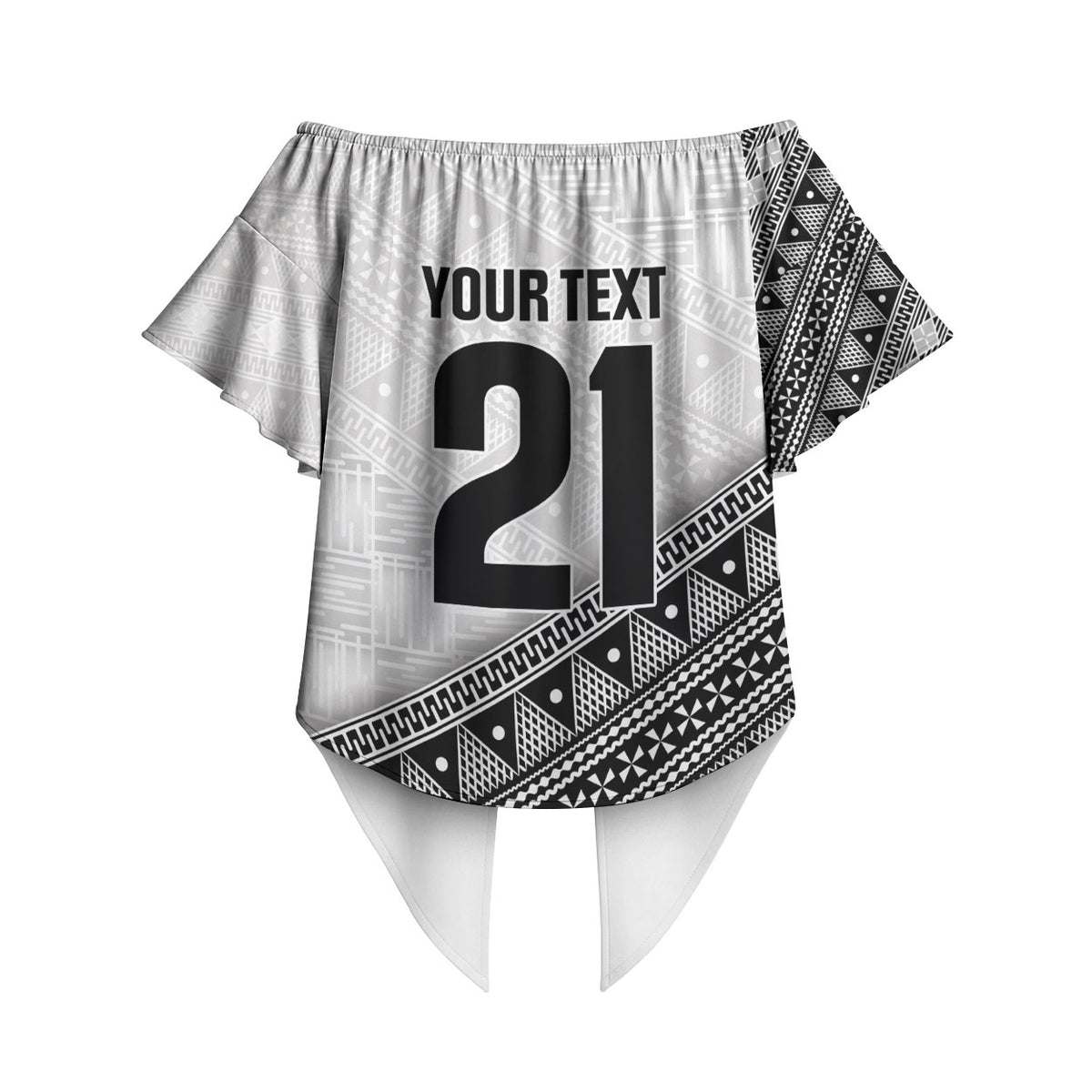 2026 Autumn Rugby Nations Fiji Custom Off Shoulder Wrap Waist Top Fijian Tapa Tribal Lauhala Inspired LT9 - Polynesian Pride