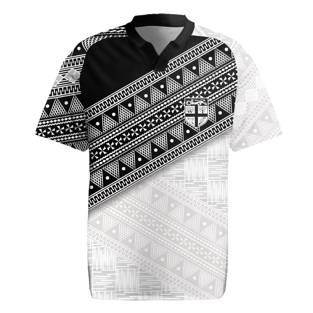 2026 Autumn Rugby Nations Fiji Custom Rugby Jersey Fijian Tapa Tribal Lauhala Inspired LT9 Black - Polynesian Pride