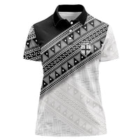 2026 Autumn Rugby Nations Fiji Custom Women Polo Shirt Fijian Tapa Tribal Lauhala Inspired LT9 Female Black - Polynesian Pride
