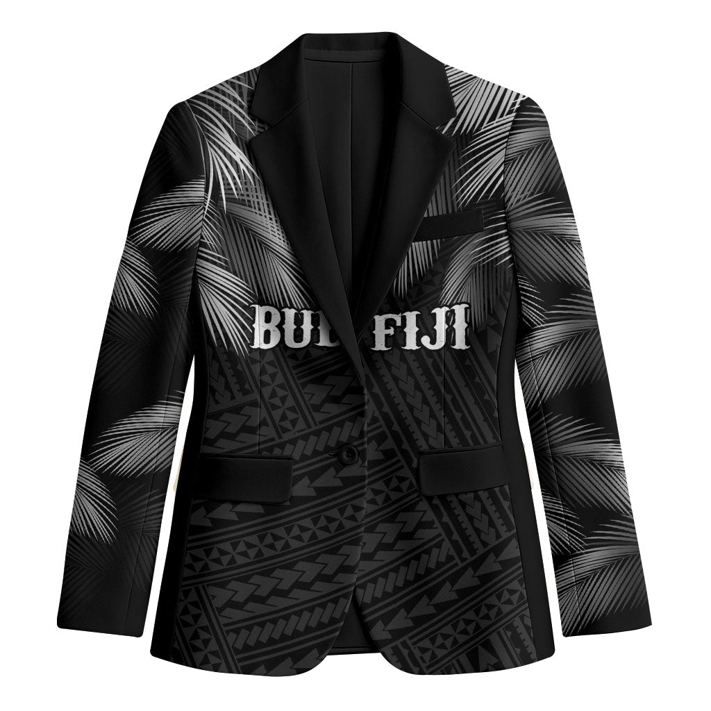 2026 Autumn Rugby Nations Fiji Custom Blazer Fijian Palm Leaf Tapa Tribal Inspired LT9 Unisex Black - Polynesian Pride