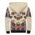 Papua Batik Motif Bird Of Paradise and Native Papuan Shield Sherpa Hoodie LT9 - Polynesian Pride