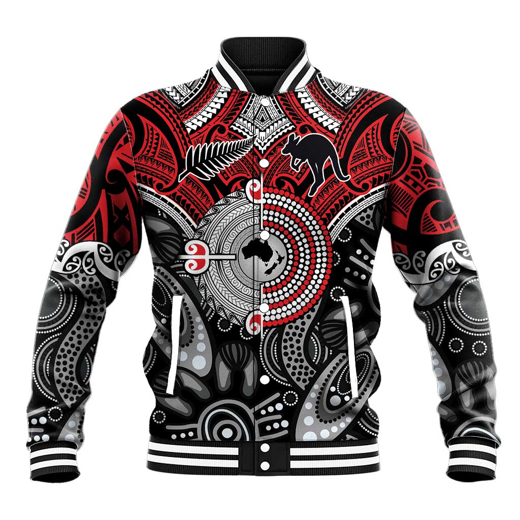 Aotearoa and Australia Baseball Jacket New Zealand Honour The Treaty Ake!Ake!Ake!