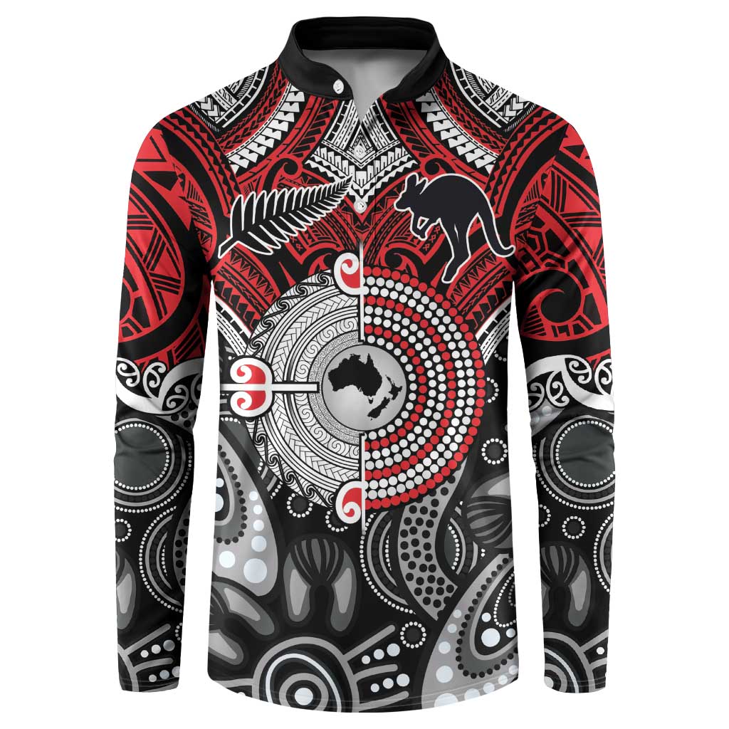 Aotearoa and Australia Button Sweatshirt New Zealand Honour The Treaty Ake!Ake!Ake!