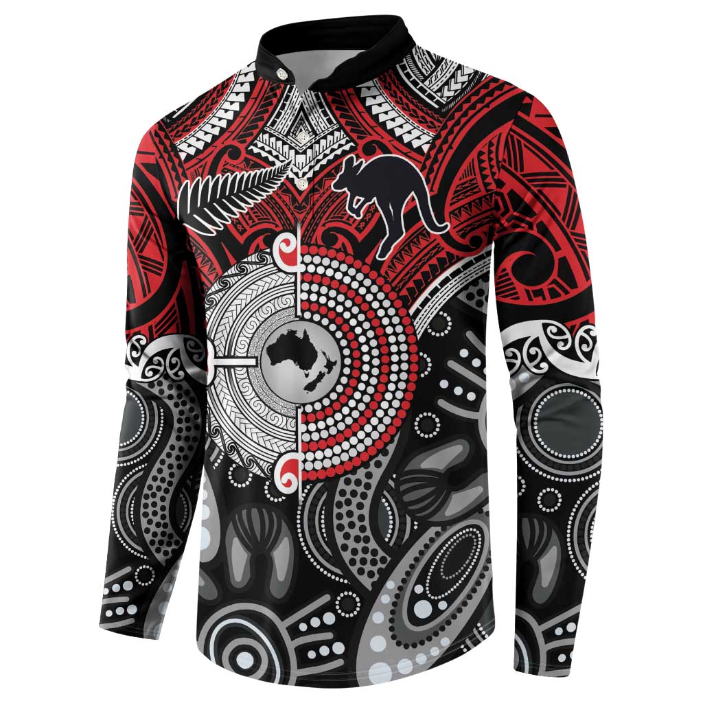Aotearoa and Australia Button Sweatshirt New Zealand Honour The Treaty Ake!Ake!Ake! LT9 - Polynesian Pride