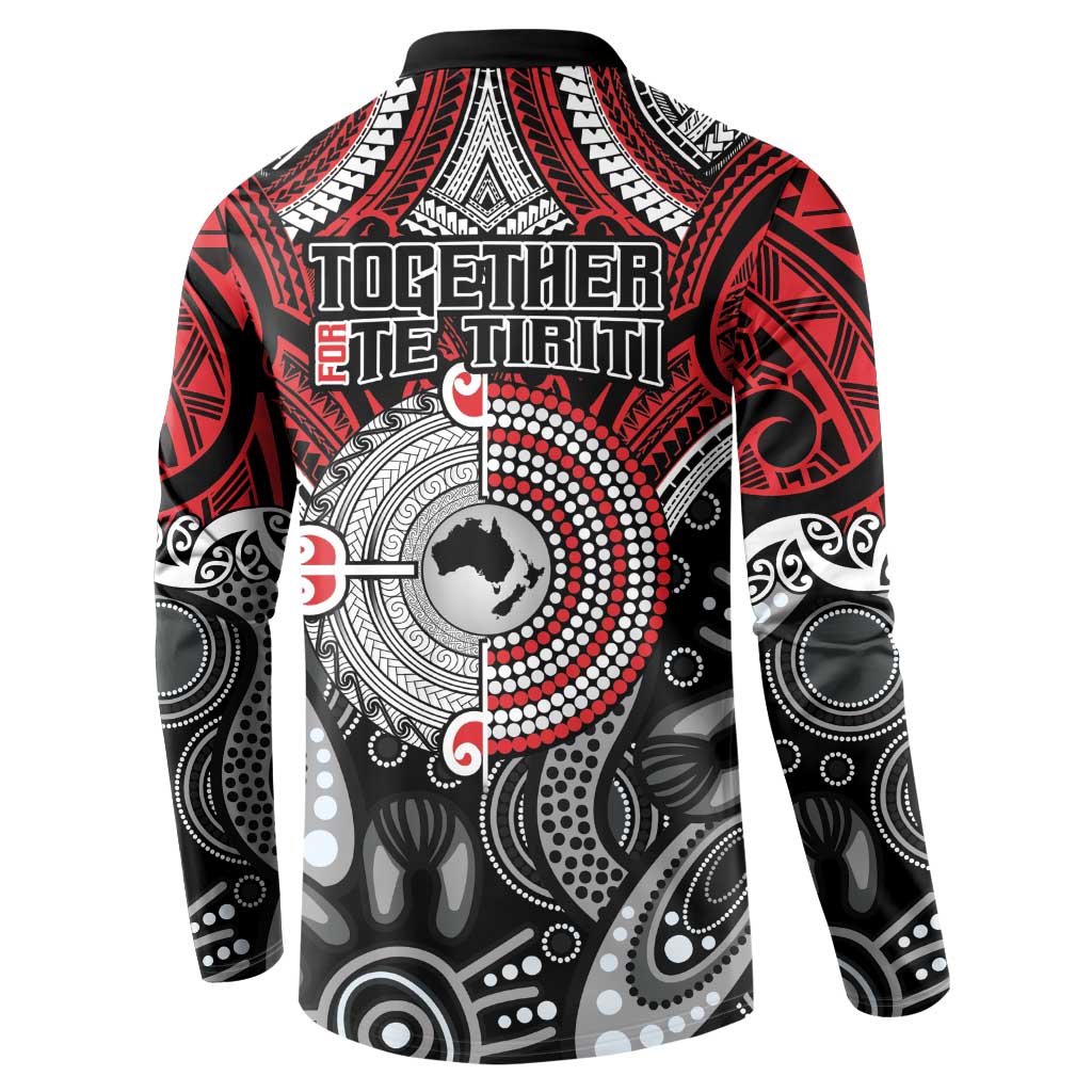 Aotearoa and Australia Button Sweatshirt New Zealand Honour The Treaty Ake!Ake!Ake! LT9 - Polynesian Pride