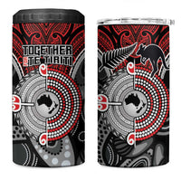 Aotearoa and Australia 4 in 1 Can Cooler Tumbler New Zealand Honour The Treaty Ake!Ake!Ake!