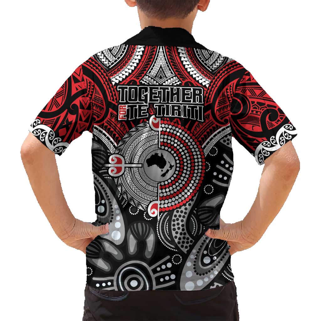 Aotearoa and Australia Family Matching Tank Maxi Dress and Hawaiian Shirt New Zealand Honour The Treaty Ake!Ake!Ake! LT9 - Polynesian Pride