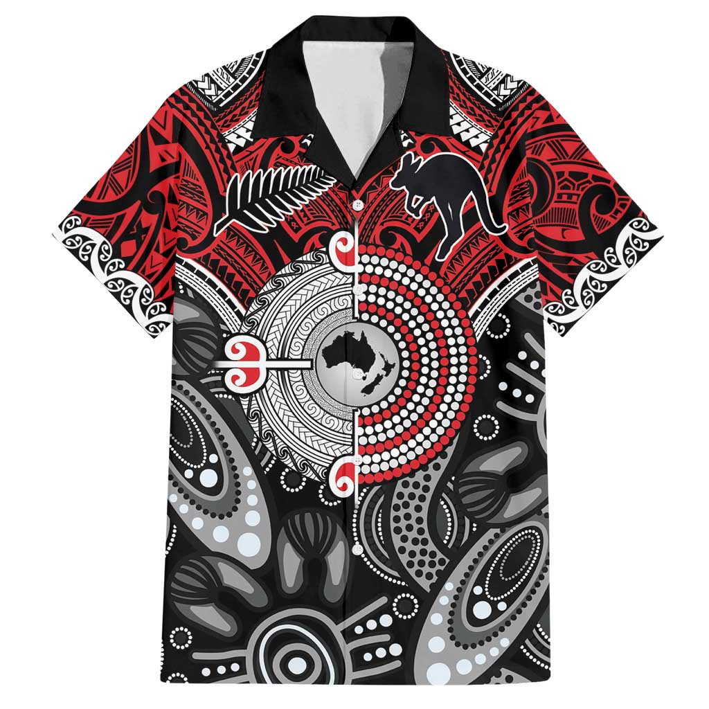 Aotearoa and Australia Family Matching Tank Maxi Dress and Hawaiian Shirt New Zealand Honour The Treaty Ake!Ake!Ake! LT9 Dad's Shirt - Short Sleeve Red - Polynesian Pride