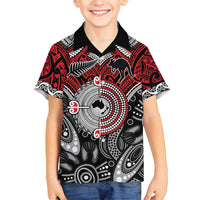 Aotearoa and Australia Family Matching Tank Maxi Dress and Hawaiian Shirt New Zealand Honour The Treaty Ake!Ake!Ake! LT9 Son's Shirt Red - Polynesian Pride