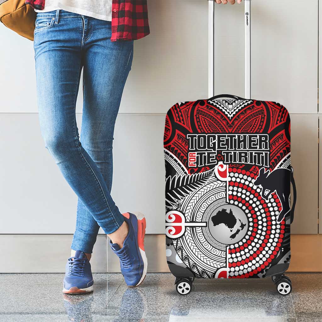 Aotearoa and Australia Luggage Cover New Zealand Honour The Treaty Ake!Ake!Ake!