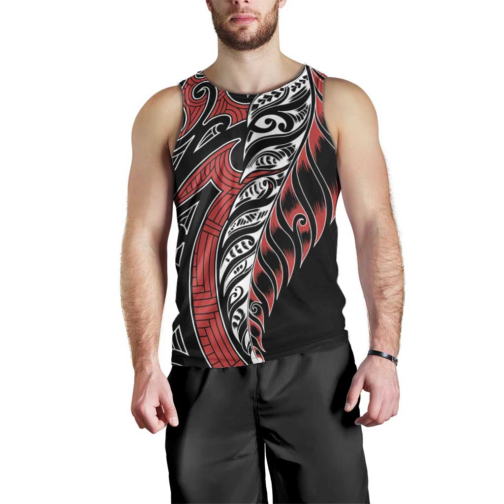 Koru Fern New Zealand Men Tank Top Maori Tribal Pattern
