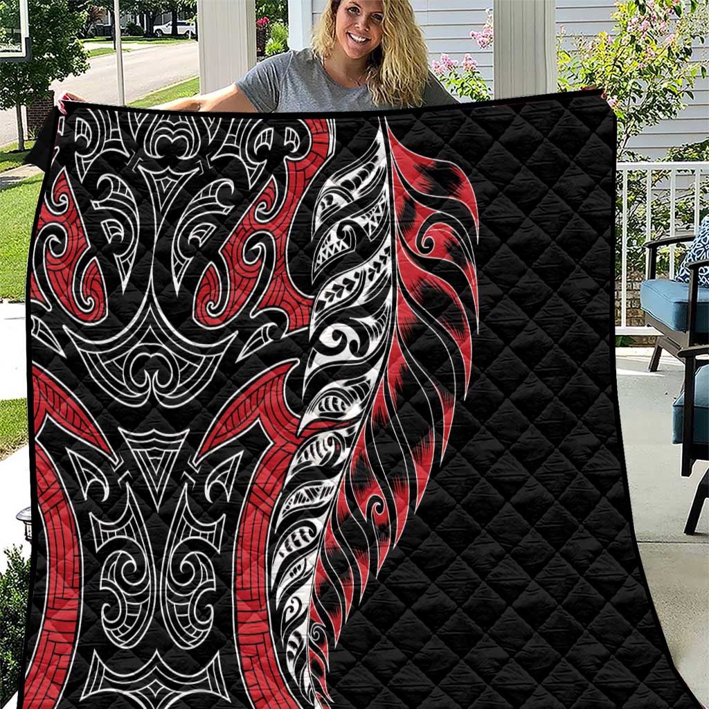 Koru Fern New Zealand Quilt Maori Tribal Pattern LT9 Red - Polynesian Pride