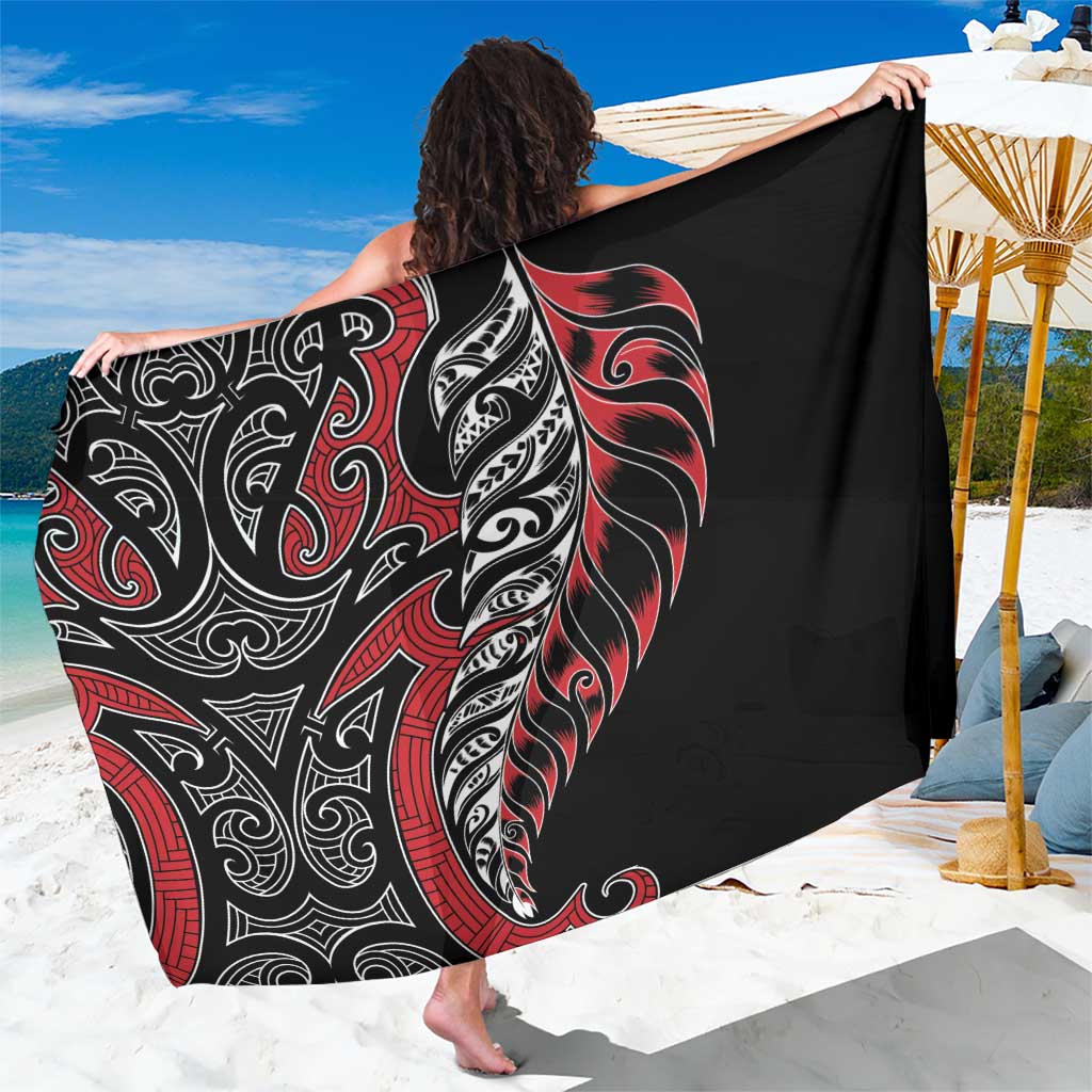 Koru Fern New Zealand Sarong Maori Tribal Pattern LT9 One Size 44 x 66 inches Red - Polynesian Pride