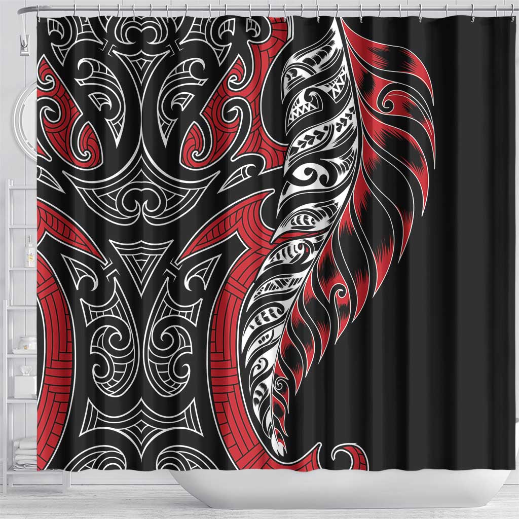 Koru Fern New Zealand Shower Curtain Maori Tribal Pattern