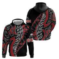 Koru Fern New Zealand Zip Hoodie Maori Tribal Pattern LT9 - Polynesian Pride