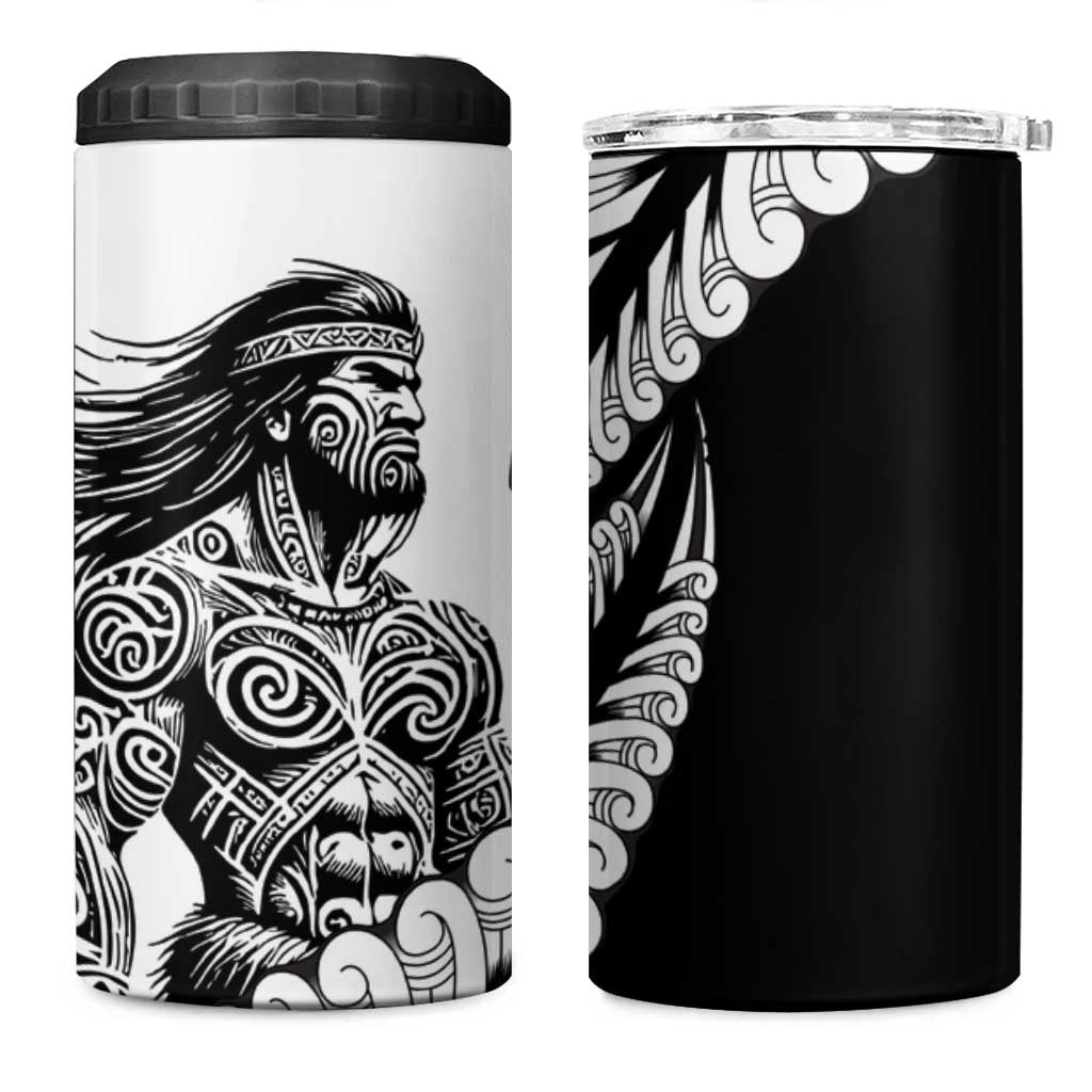 Koru Fern New Zealand Maori Tribal Warrior 4 in 1 Can Cooler Tumbler