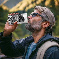 Koru Fern New Zealand Maori Tribal Warrior 4 in 1 Can Cooler Tumbler