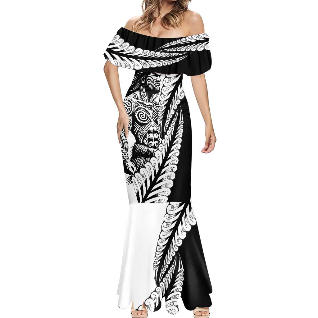 Koru Fern New Zealand Maori Tribal Warrior Mermaid Dress