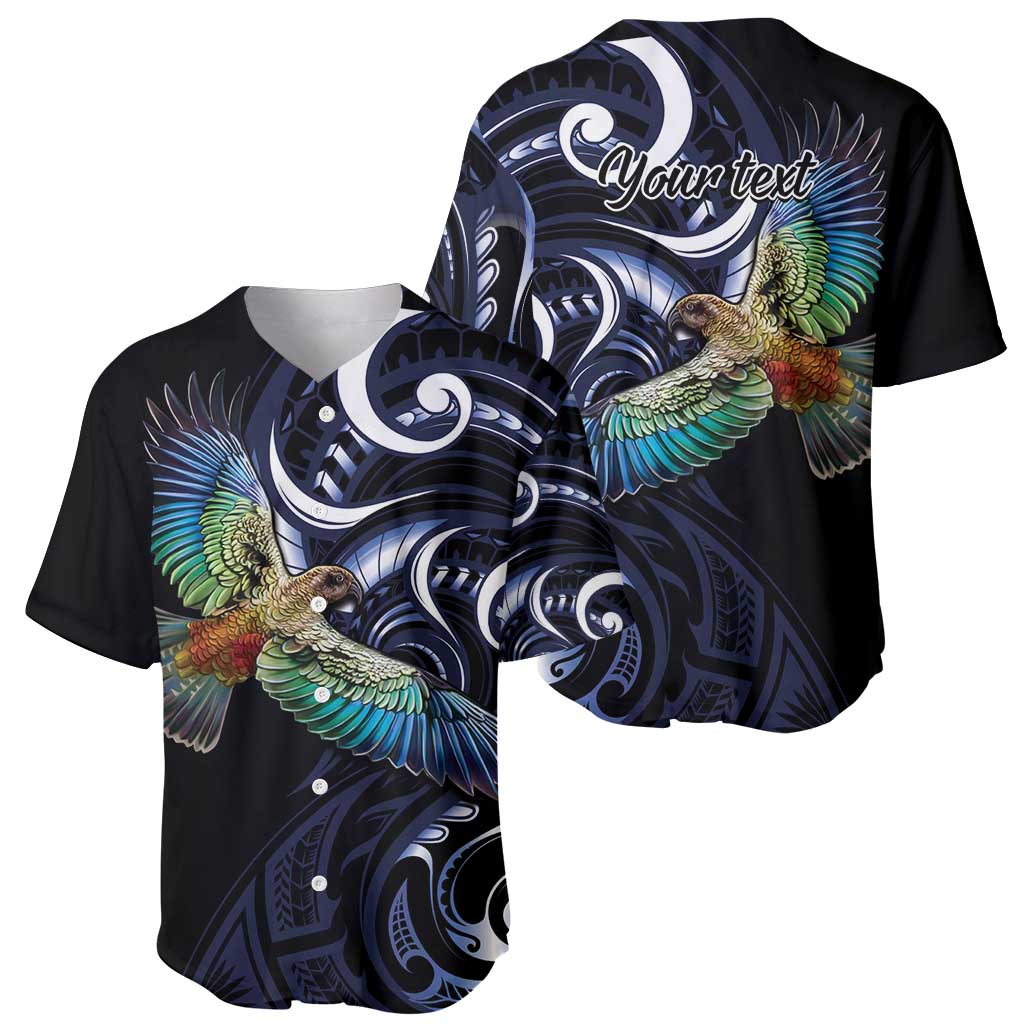 New Zealand Kea Bird Personalised Baseball Jersey Maori Tribal Koru Art LT9 - Polynesian Pride