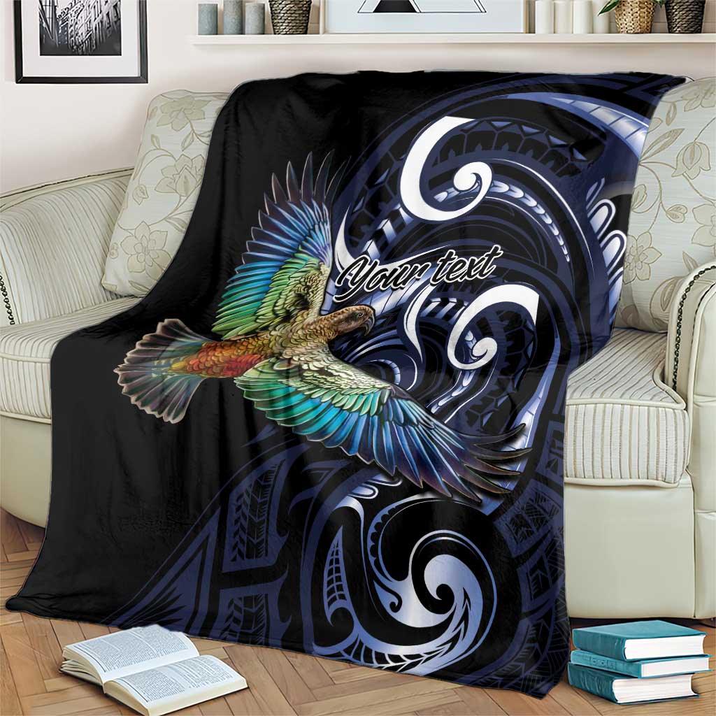 New Zealand Kea Bird Personalised Blanket Maori Tribal Koru Art