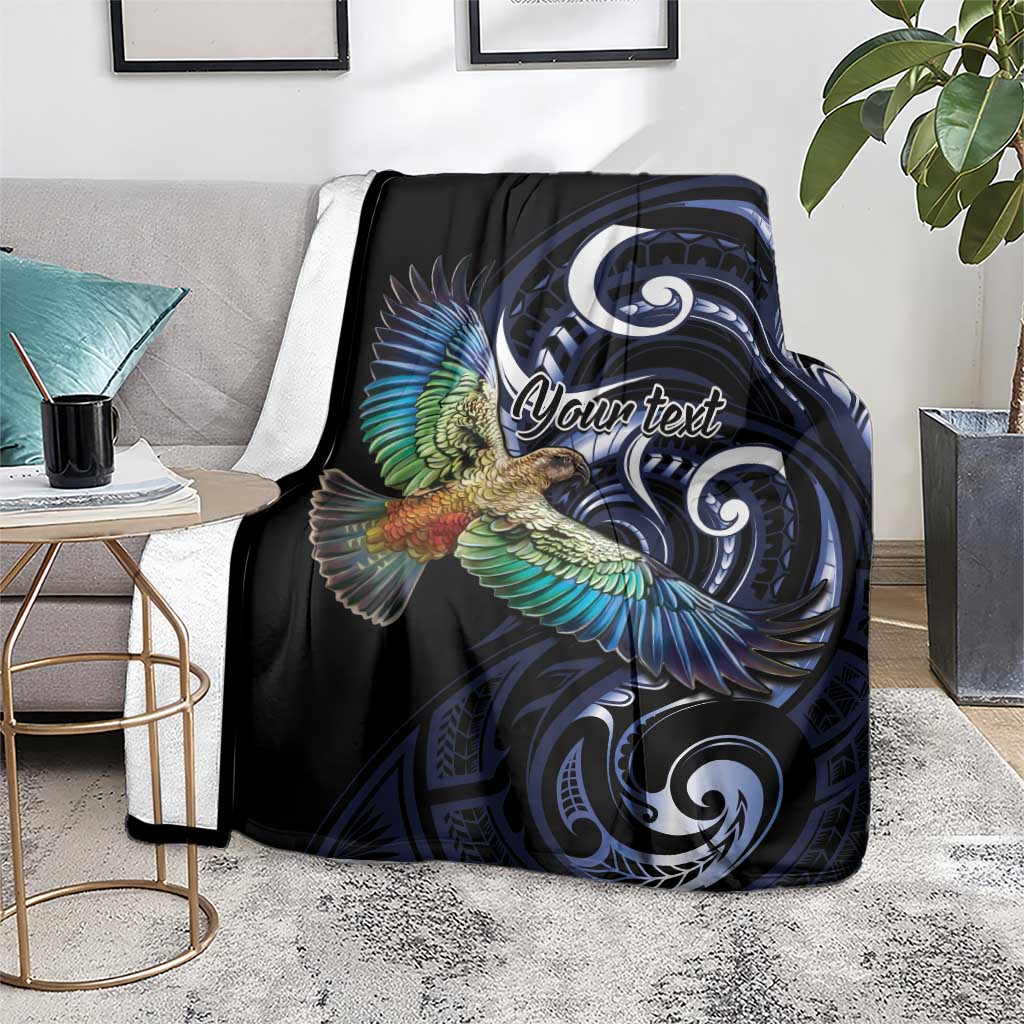 New Zealand Kea Bird Personalised Blanket Maori Tribal Koru Art