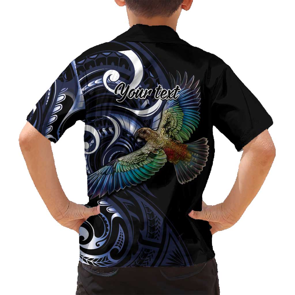 New Zealand Kea Bird Personalised Family Matching Tank Maxi Dress and Hawaiian Shirt Maori Tribal Koru Art LT9 - Polynesian Pride