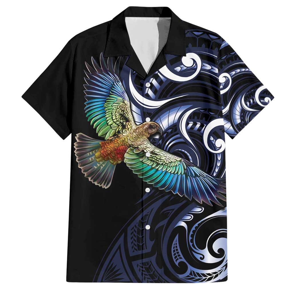 New Zealand Kea Bird Personalised Hawaiian Shirt Maori Tribal Koru Art LT9 Blue - Polynesian Pride