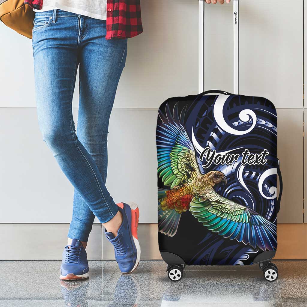 New Zealand Kea Bird Personalised Luggage Cover Maori Tribal Koru Art