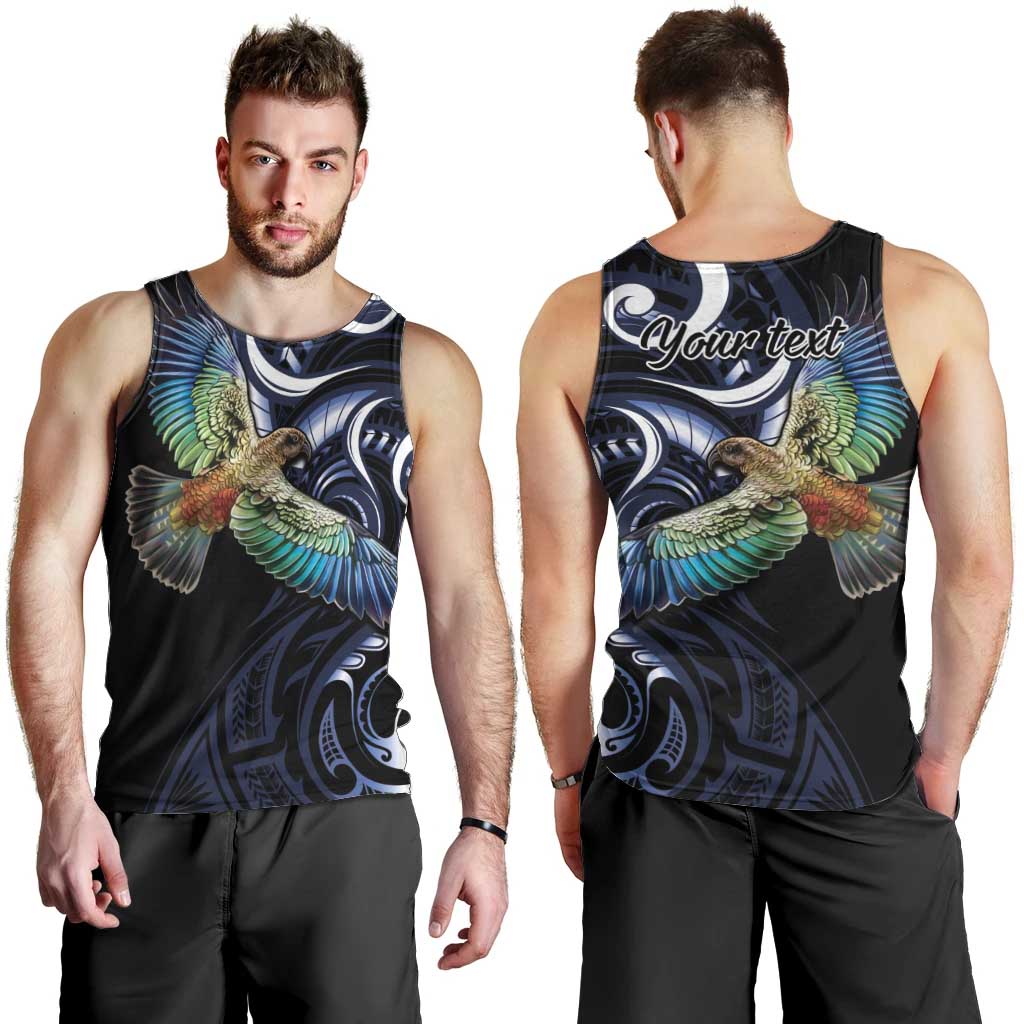 New Zealand Kea Bird Personalised Men Tank Top Maori Tribal Koru Art