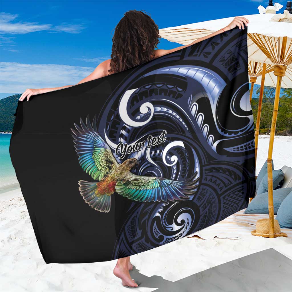 New Zealand Kea Bird Personalised Sarong Maori Tribal Koru Art LT9 One Size 44 x 66 inches Blue - Polynesian Pride