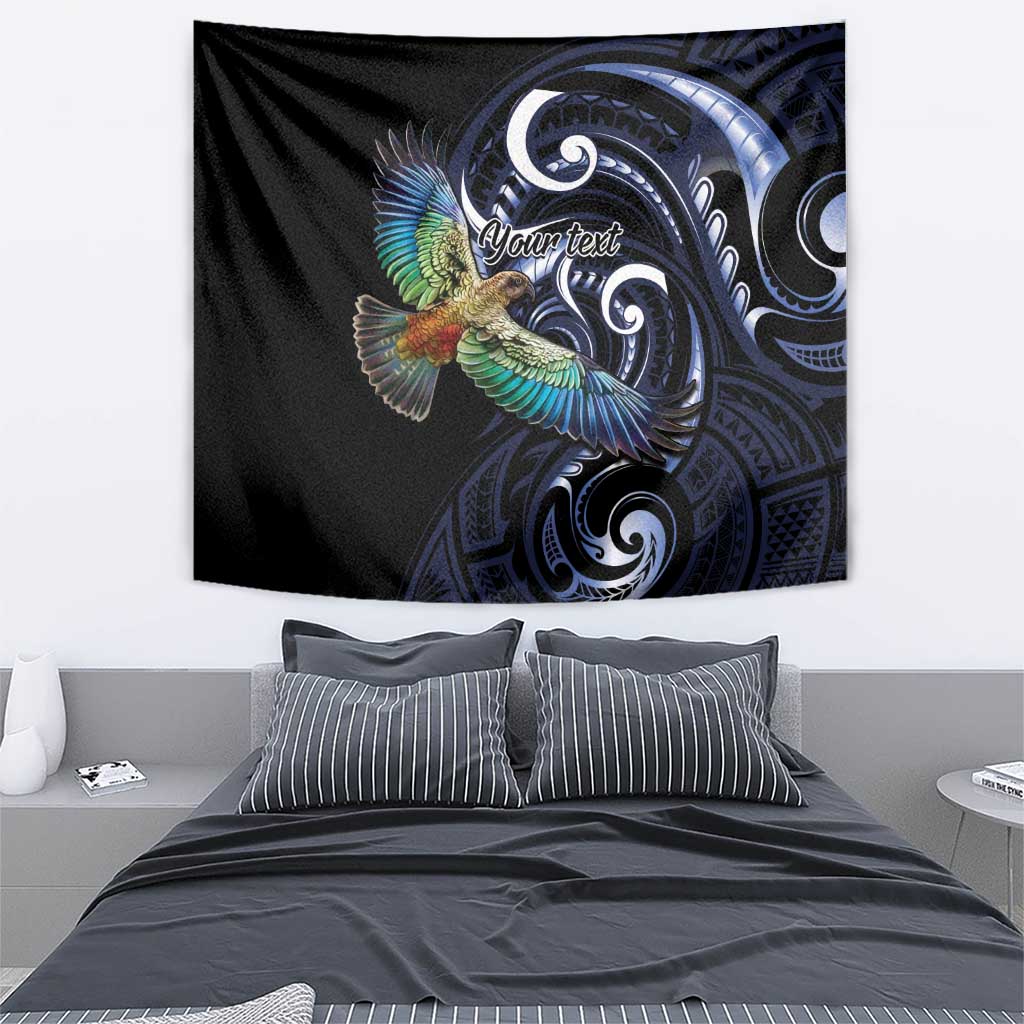 New Zealand Kea Bird Personalised Tapestry Maori Tribal Koru Art