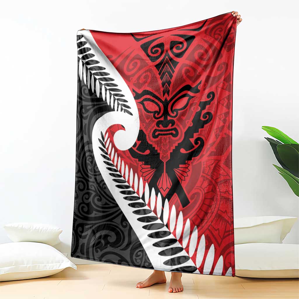 Silver Fern Koru Swirls with Maori Ta Moko Blanket