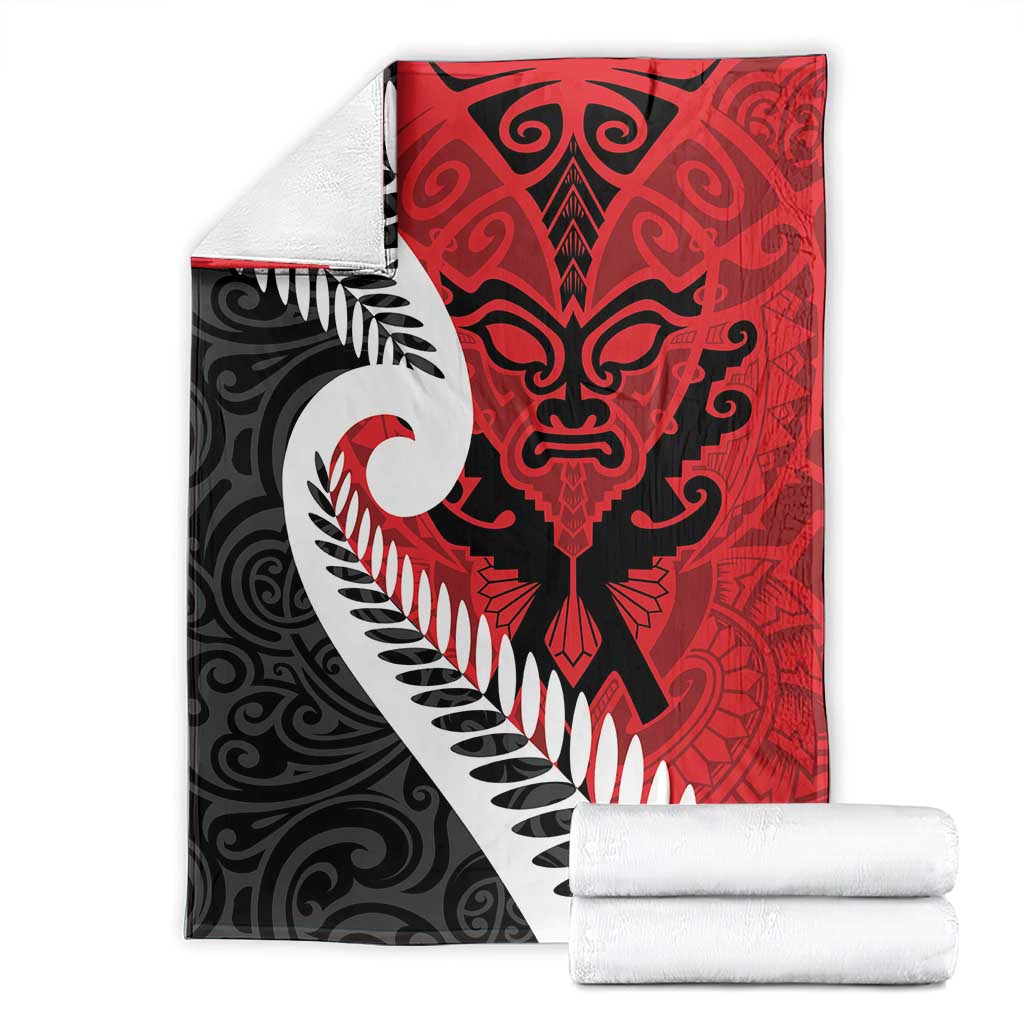 Silver Fern Koru Swirls with Maori Ta Moko Blanket