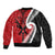 Silver Fern Koru Swirls with Maori Ta Moko Bomber Jacket