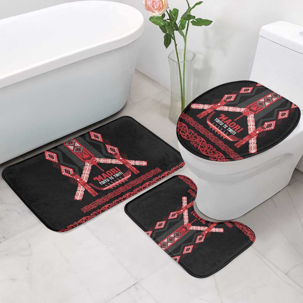 Toitu Te Tiriti Waitangi Bathroom Set Black Wharenui House - Polynesian Pride