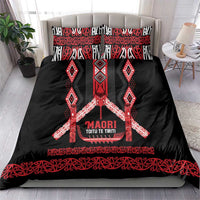 Toitu Te Tiriti Waitangi Bedding Set Black Wharenui House LT9 - Polynesian Pride